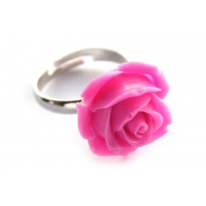 Ring verstelbaar met roze roos